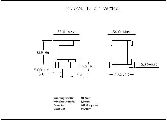 PQ Series Ferrite Core View 2
