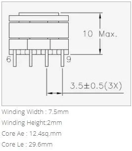 EF12.6 EE1304 9 pin Horizontal Bobbin View 3