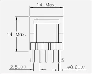 EE1306 10 pin Vertical Bobbin View 1